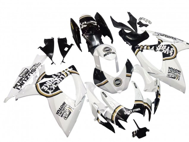 2006-2007 White Black Lucky Strike Motul Suzuki GSXR 600 / GSXR 750 Motorcycle Fairings