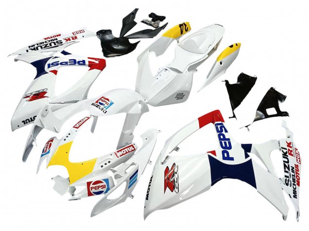 2006-2007 White Red Yellow Motul Suzuki GSXR 600 / GSXR 750 Motorcycle Fairings