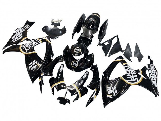 2006-2007 Glossy Black White Motul Lucky Strike Suzuki GSXR 600 / GSXR 750 Motorcycle Fairings