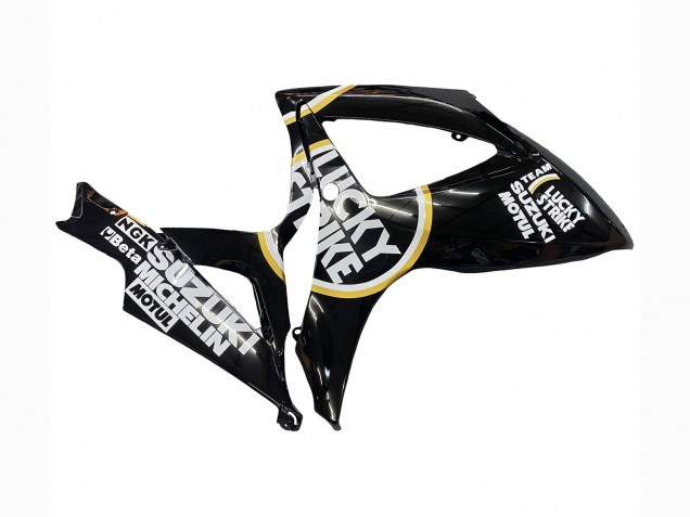 2006-2007 Glossy Black White Motul Lucky Strike Suzuki GSXR 600 / GSXR 750 Motorcycle Fairings