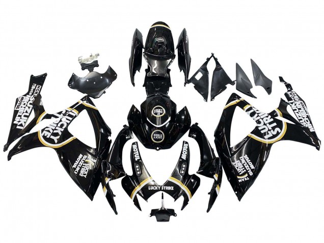 2006-2007 Glossy Black White Motul Lucky Strike Suzuki GSXR 600 / GSXR 750 Motorcycle Fairings