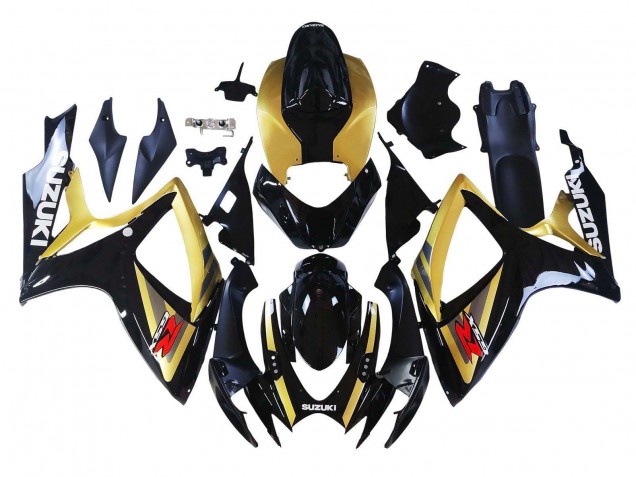 2006-2007 Gold Glossy Black Red Suzuki GSXR 600 / GSXR 750 Motorcycle Fairings