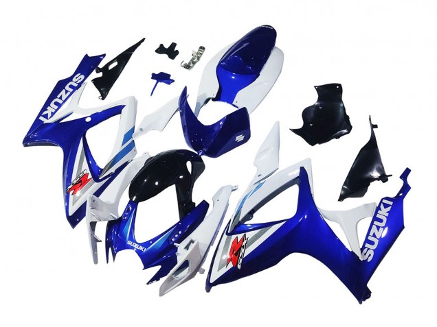 2006-2007 White Blue Glossy Black Red Suzuki GSXR 600 / GSXR 750 Motorcycle Fairings