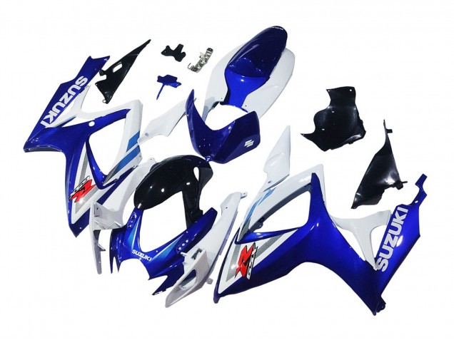 2006-2007 White Blue Glossy Black Red Suzuki GSXR 600 / GSXR 750 Motorcycle Fairings