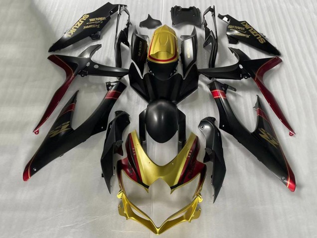 2006-2007 Gold Matte Black Red Suzuki GSXR 600 / GSXR 750 Motorcycle Fairings