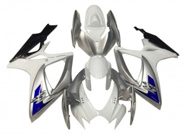2006-2007 White Silver Blue Black Suzuki GSXR 600 / GSXR 750 Motorcycle Fairings