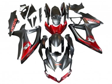2008-2010 Matte Black Red Suzuki GSXR 600 / GSXR 750 Motorcycle Fairings