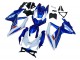 2008-2010 Blue White Red Suzuki GSXR 600 / GSXR 750 Motorcycle Fairing Kits