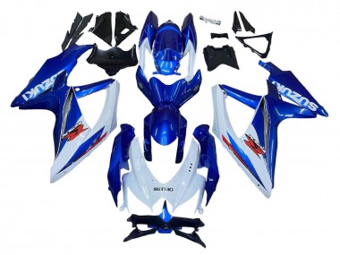 2008-2010 Blue White Red Suzuki GSXR 600 / GSXR 750 Motorcycle Fairing Kits