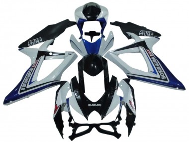 2008-2010 White Blue Glossy Black Alstare Suzuki GSXR 600 / GSXR 750 Motorcycle Fairings