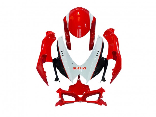 2008-2010 White Red Black Suzuki GSXR 600 / GSXR 750 Motorcycle Fairings