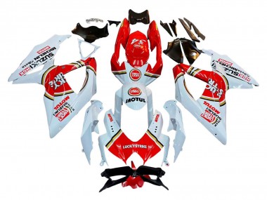 2008-2010 White Red Motul Lucky Strike Suzuki GSXR 600 / GSXR 750 Motorcycle Fairings