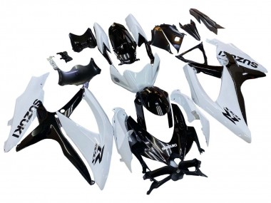 2008-2010 White Black Suzuki GSXR 600 / GSXR 750 Motorcycle Fairing
