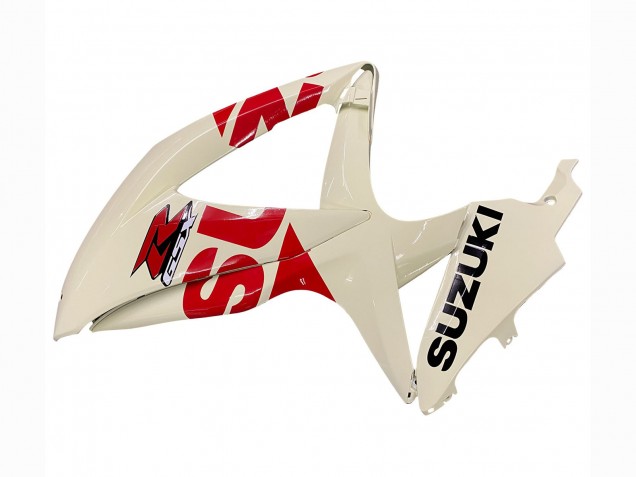 2008-2010 Cream White Red Black Suzuki GSXR 600 / GSXR 750 Motorcycle Fairings