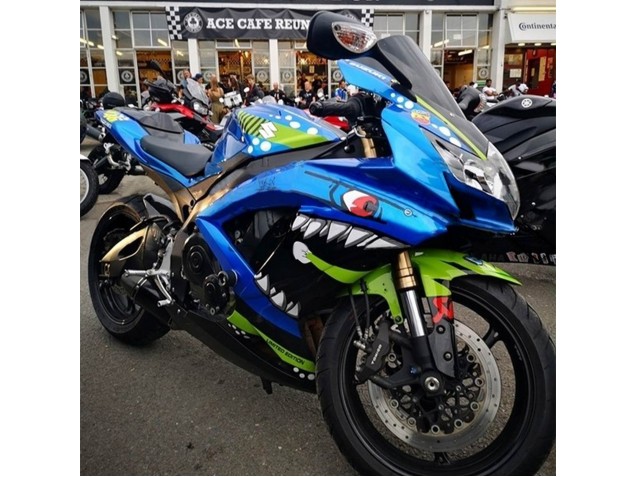 2008-2010 Blue Fluorescent Green Shark Suzuki GSXR 600 / GSXR 750 Motorcycle Fairings