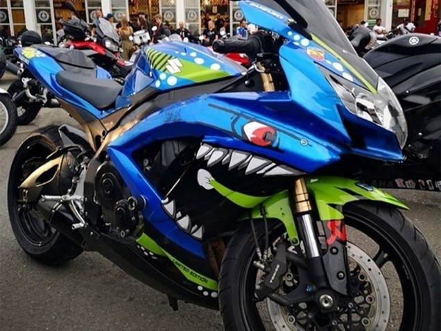 2008-2010 Blue Fluorescent Green Shark Suzuki GSXR 600 / GSXR 750 Motorcycle Fairings