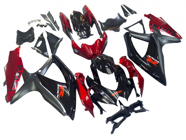 2008-2010 Red Glossy Black Suzuki GSXR 600 / GSXR 750 Motorcycle Fairing