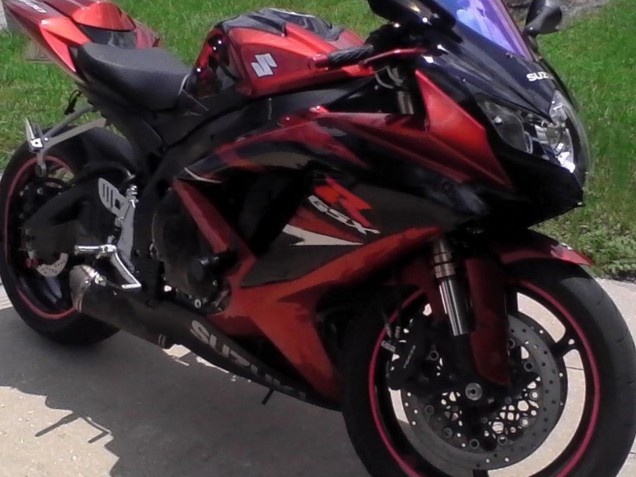 2008-2010 Red Glossy Black Suzuki GSXR 600 / GSXR 750 Motorcycle Fairings