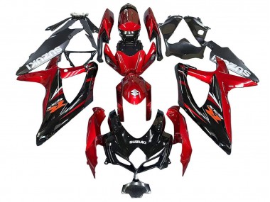 2008-2010 Red Glossy Black Suzuki GSXR 600 / GSXR 750 Motorcycle Fairings