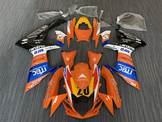 2008-2010 Orange Blue White Black ITEC Suzuki GSXR 600 / GSXR 750 Motorcycle Fairings