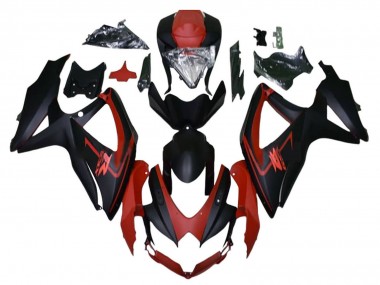 2008-2010 Maroon Red Matte Black Suzuki GSXR 600 / GSXR 750 Motorcycle Fairings