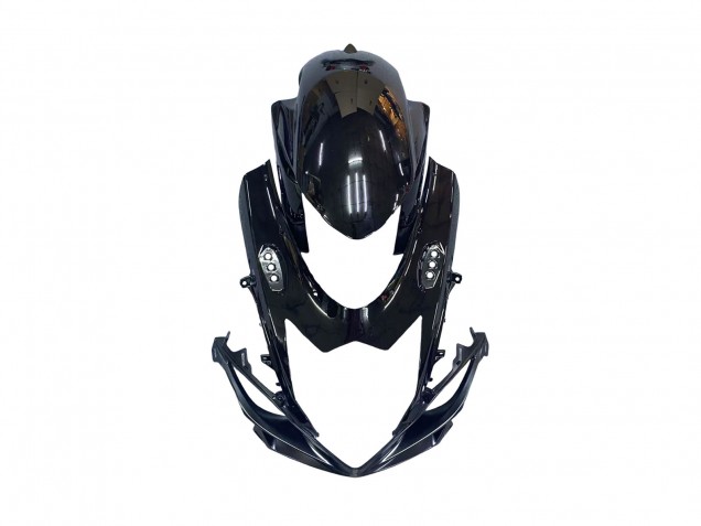 2011-2024 Glossy Black Forged Carbon Fiber Silver Red Suzuki GSXR 600 / GSXR 750 Motorcycle Fairings