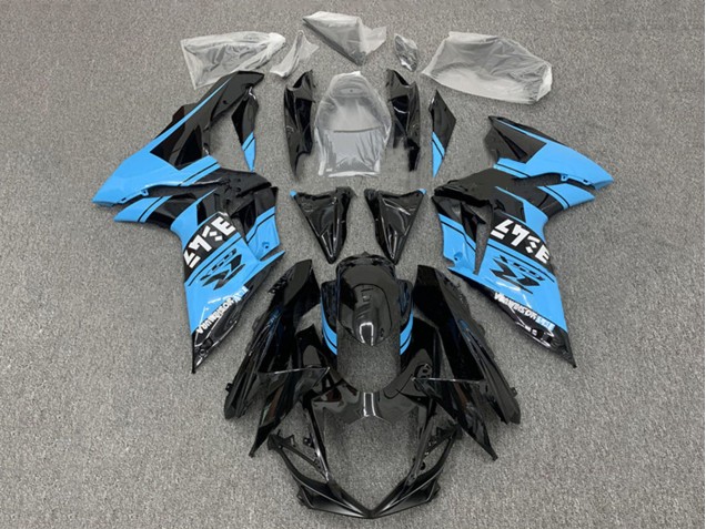 2011-2024 Glossy Black Light Blue Suzuki GSXR 600 / GSXR 750 Motorcycle Fairings