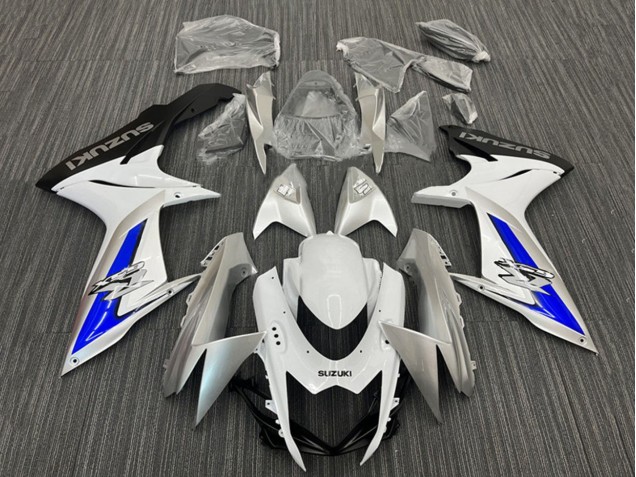 2011-2024 White Silver Blue Black Suzuki GSXR 600 / GSXR 750 Motorcycle Fairings