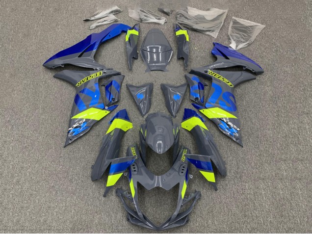 2011-2024 Dark Nardo Grey Blue Fluorescent Yellow Suzuki GSXR 600 / GSXR 750 Motorcycle Fairings