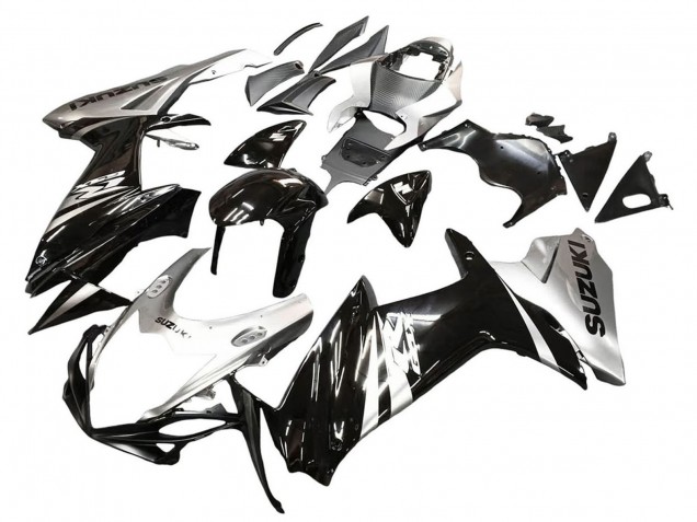 2011-2024 Glossy Black Silver Suzuki GSXR 600 / GSXR 750 Motorcycle Fairing