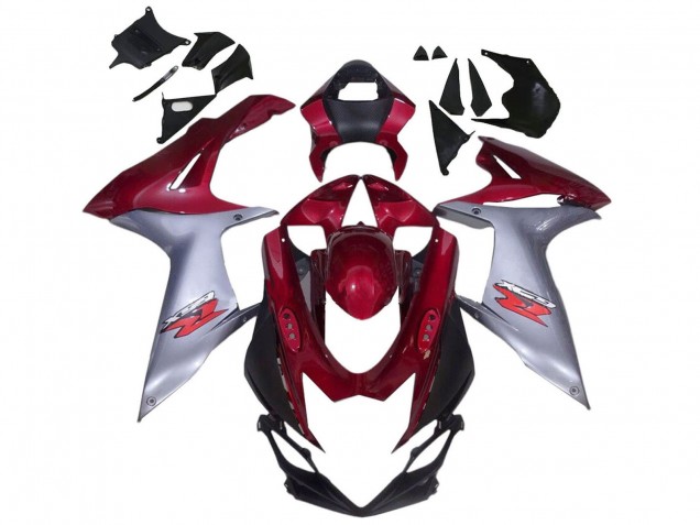 2011-2024 Red Silver Suzuki GSXR 600 / GSXR 750 Motorcycle Fairings