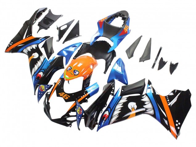 2011-2024 Light Blue Orange Black White Shark 46 Suzuki GSXR 600 / GSXR 750 Motorcycle Fairings