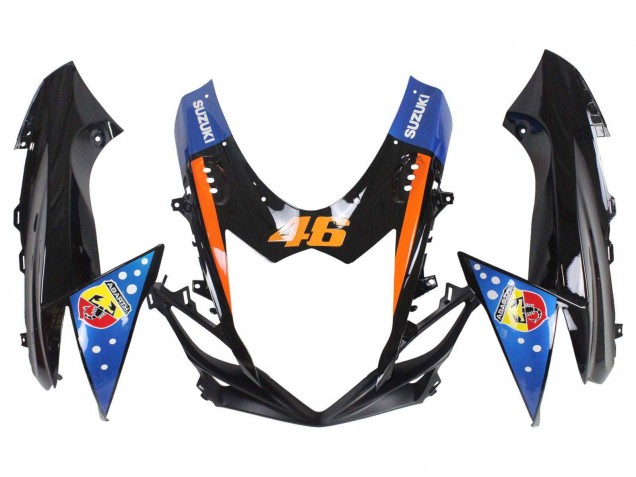 2011-2024 Light Blue Orange Black White Shark 46 Suzuki GSXR 600 / GSXR 750 Motorcycle Fairings