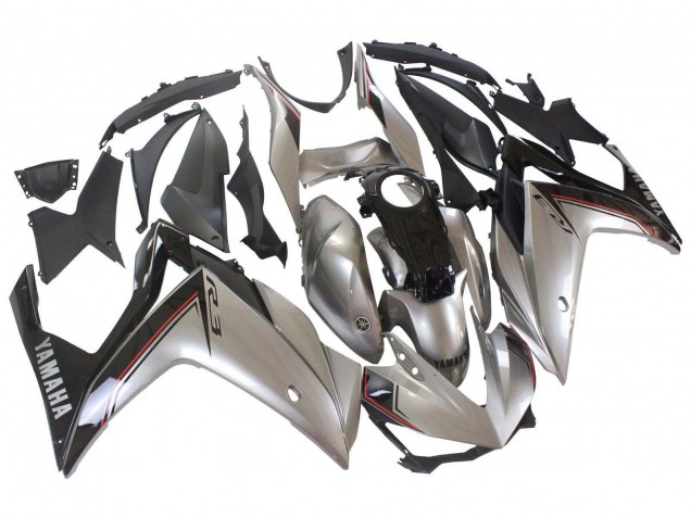 2015-2018 Silver Black Yamaha YZF R3/R25 Motorcycle Fairings