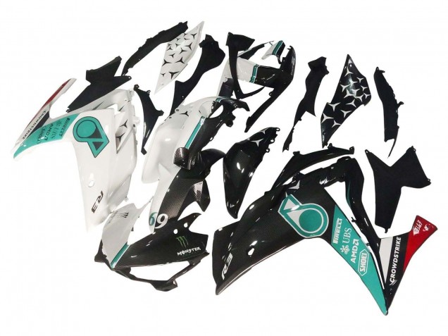 2015-2018 White Green Glossy Black Yamaha YZF R3/R25 Motorcycle Fairings