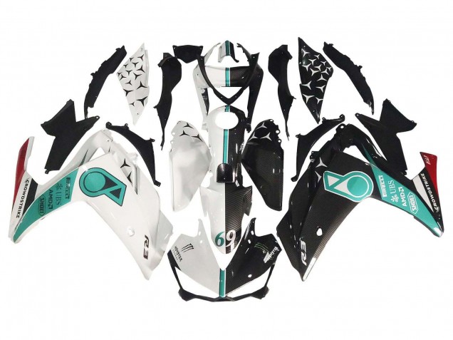 2015-2018 White Green Glossy Black Yamaha YZF R3/R25 Motorcycle Fairings