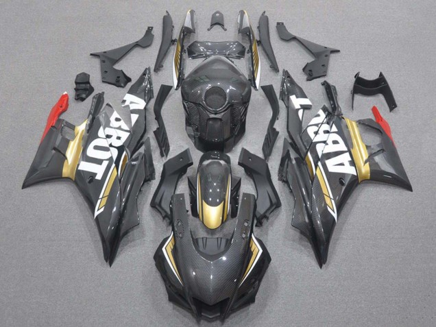 2019-2021 Red Gold Black Carbon Fiber Style Yamaha YZF R3/R25 Motorcycle Fairings