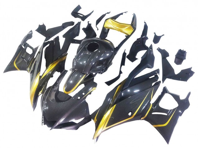 2019-2021 Glod Black Carbon Fiber Yamaha YZF R3/R25 Motorcycle Fairings