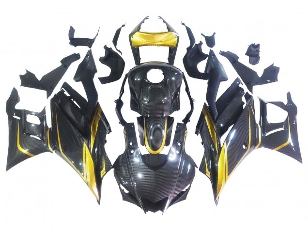 2019-2021 Glod Black Carbon Fiber Yamaha YZF R3/R25 Motorcycle Fairings
