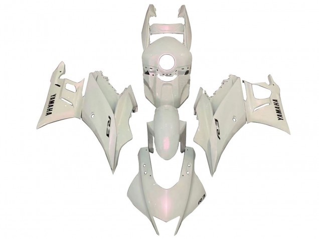2019-2021 White Yamaha YZF R3/R25 Motorcycle Fairings