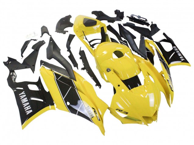 2019-2021 Yellow Black Yamaha YZF R3/R25 Motorcycle Fairings