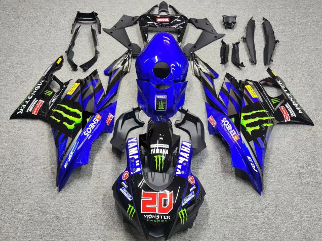 2022-2024 Blue Green Black Monster ENEOS 20 Yamaha YZF R3/R25 Motorcycle Fairings