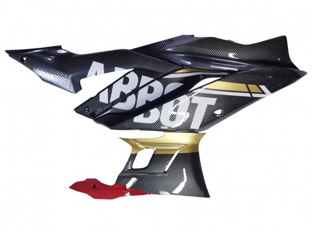 2022-2024 Black Carbon Fiber Style Gold Red ABBOT Yamaha YZF R3/R25 Motorcycle Fairings