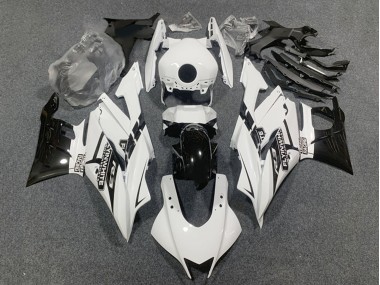 2022-2024 White Glossy Black Yamaha YZF R3/R25 Motorcycle Fairings