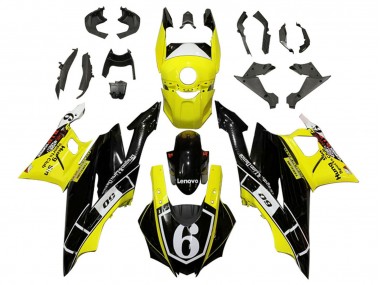 2022-2024 Yellow White Black Lenovo 6 Yamaha YZF R3/R25 Motorcycle Fairings
