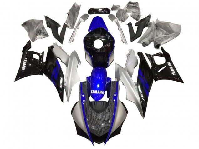 2022-2024 Silver Blue Black Carbon Fiber Style Yamaha YZF R3/R25 Motorcycle Fairing