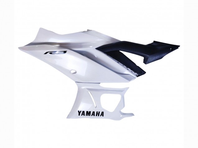 2022-2024 White Yamaha YZF R3/R25 Motorcycle Fairings