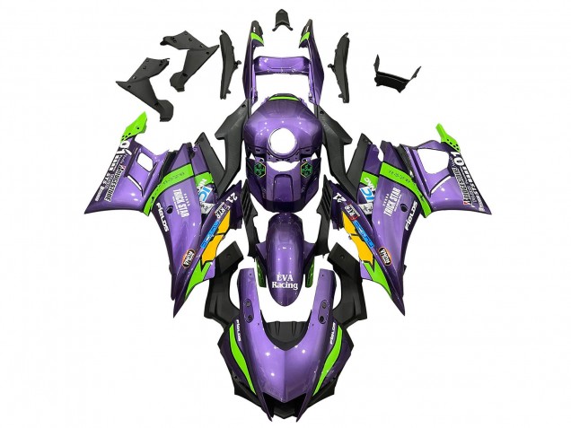 2022-2024 Purple Green Yellow Trick Star EVA Racing 21 Yamaha YZF R3/R25 Motorcycle Fairings