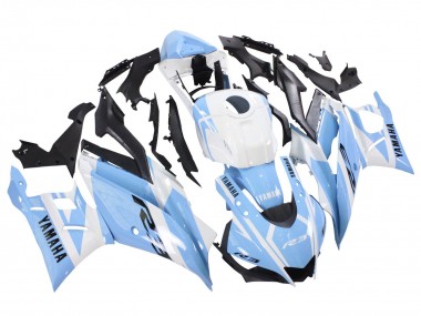 2022-2024 White Light Blue Yamaha YZF R3/R25 Motorcycle Fairings