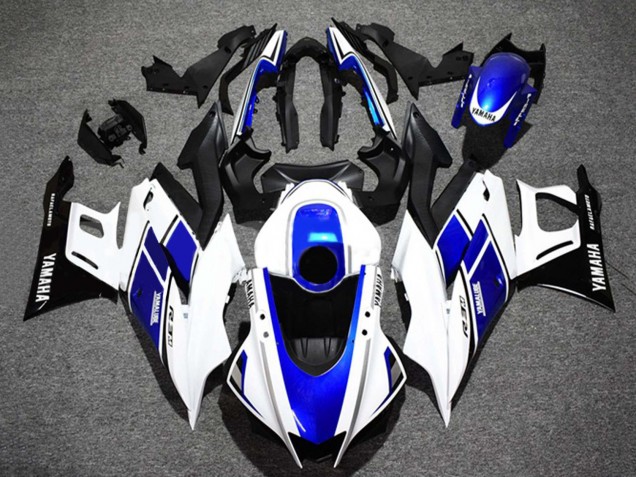 2022-2024 White Blue Glossy Black Yamalube Yamaha YZF R3/R25 Motorcycle Fairings